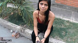 found a cute brunette and fucked her creamy pussy in my apartment full story