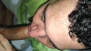 Hot gay action as I suck my delicious brother-in-law's throbbing cock hard!