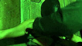 Caged Brunette Babe Forced To Give Blowjob In BDSM Scene