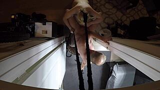 Blonde Annie Archer enjoys a relaxing shower POV session