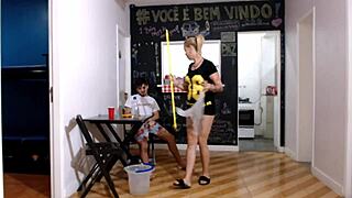 Blonde European pornstar Fada Mel with big tits and ass in 18-19 years