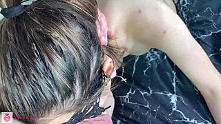 vik freedom guides a busty russian 18-year-old brunette into deepthroat pov action