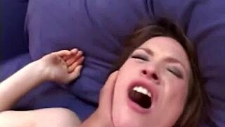 hot babe gets naughty in extreme threesome with guys