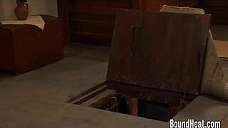 Mistress prepares perky slaves for oiled lesbian sex in bed