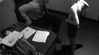 Hidden cam business meeting with blonde voyeur