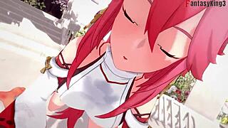 damn, yae miko sucking me pov in genshin impact fantasyking3 promo!