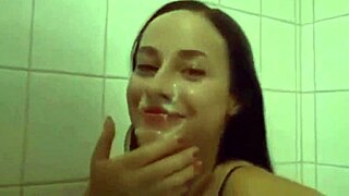 me fucking the girl with beautiful tits and cumming on her face