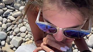Beautiful Skinny 18yo Teen Fucks Outdoors With Stranger - Pov Blowjob