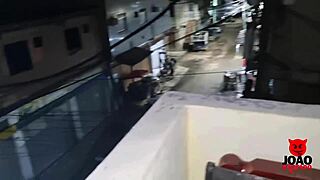 What a delight fucking ebony on the balcony!