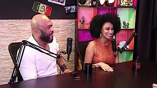 Amanda Borges, the hot redhead, intensely sucks the black guy's big cock in sensual oral and anal session.