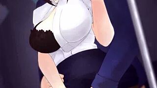 Anime Lovers Embrace on Crowded Train