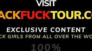 big ebony booty latina riding thick white tourist cock in hot missionary.