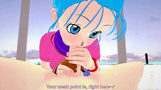 I watch young Bulma having sex in Dragon Ball hentai.