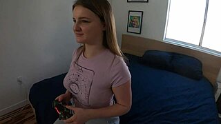 Wow! Teen Eliza Eves loses game and gets pounded doggystyle hard!