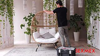 Sexmex - Patio Sex Chair Testing Letzy Lizz