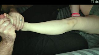 step-sister trades foot massage for cumshot.