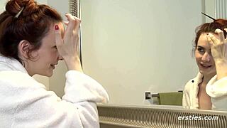 Claudia relaxes with a dildo in the shower