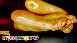 Getting a wet and oily foot massage feels so good.