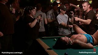 Slut Bound, Whipped, and Fucked Hard in Crowded Public Bar