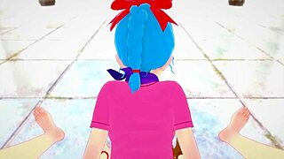 I watch young Bulma having sex in Dragon Ball hentai.