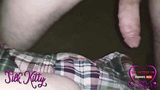 in the fpov closeup, a gay couple shares a bareback creampie with pussy jerking