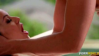 Wow, cheating wife Angelica Heart swallows jizz after poolside anal!