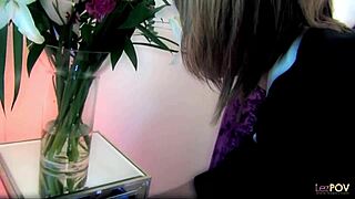 blonde bimbo pleasures girlfriend with double headed dildo