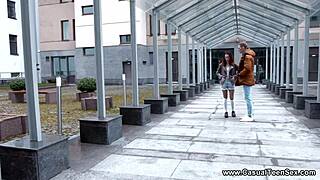 Guy meets teen Lottie Magne for casual sex encounter