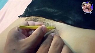 Does the young asian want her small tits waxed in the bathroom?