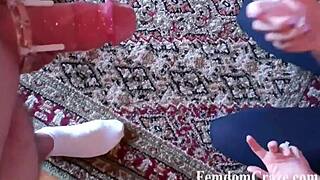 Slave Worships Mistress On Knees In BDSM Humiliation