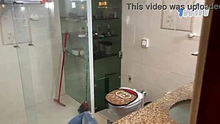 She asked for help fixing the sink, but got fucked in the bathroom with big cock