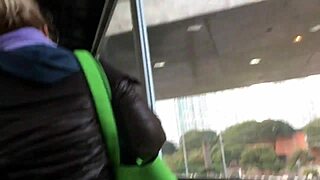 hey, check me touching that chubby girl's brown nylon jacket. sneaky street candid, part 1, gotta be quick!