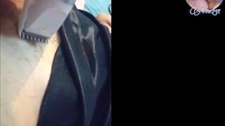 Does the young asian want her small tits waxed in the bathroom?