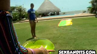 Busty brunette latina gets her big ass fucked hard by colombian guy