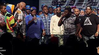 Watch two guys getting f*cked by one woman as Charlie Clips succumbs to T-rex vaginal and anal penetration BDSM scene