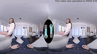 Step sister takes advantage of masturbator in WetVR.