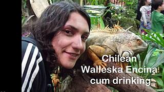 sucking and swallowing cum with latina