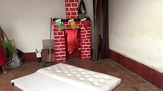 Ebony Hairless Babe Gives Oral To Stepbrother During House Cleaning, Leading To Fucking And Orgasm