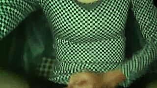 Crossdresser In Pantyhose Receives Handjob And Cums