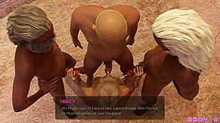3D animated gangbang with horny cartoon babe and hobos