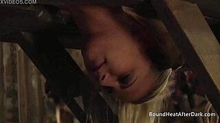 Bound Lesbian Slave Takes Strapon Doggystyle and Screams!