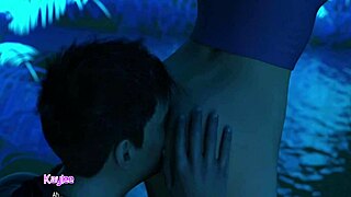 Hot busty blonde gets ass eaten by lover at romantic oasis gaming