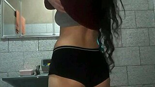 Casting of milf exposing their large behinds while in the wash room