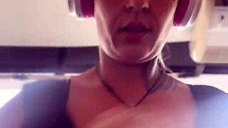 Blonde Brazilian Gym Sweating Small Waist Big Tits Gaping Farting Brown Eyes