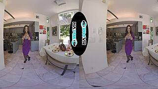 Step sister takes advantage of masturbator in WetVR.