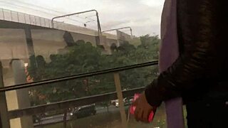 hey, check me touching that chubby girl's brown nylon jacket. sneaky street candid, part 1, gotta be quick!