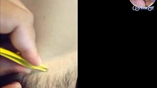 Does the young asian want her small tits waxed in the bathroom?