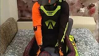 Spiderman and biker in a story