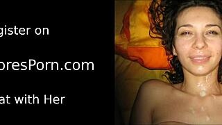 Redhead babe teases with amazing tits while masturbating on webcam.