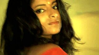 this brunette bollywood girl does a sensual striptease for her lover